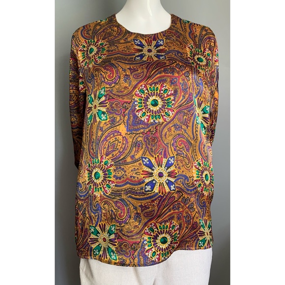 vintage Bethany : polyester multicolored blouse - Picture 2 of 11